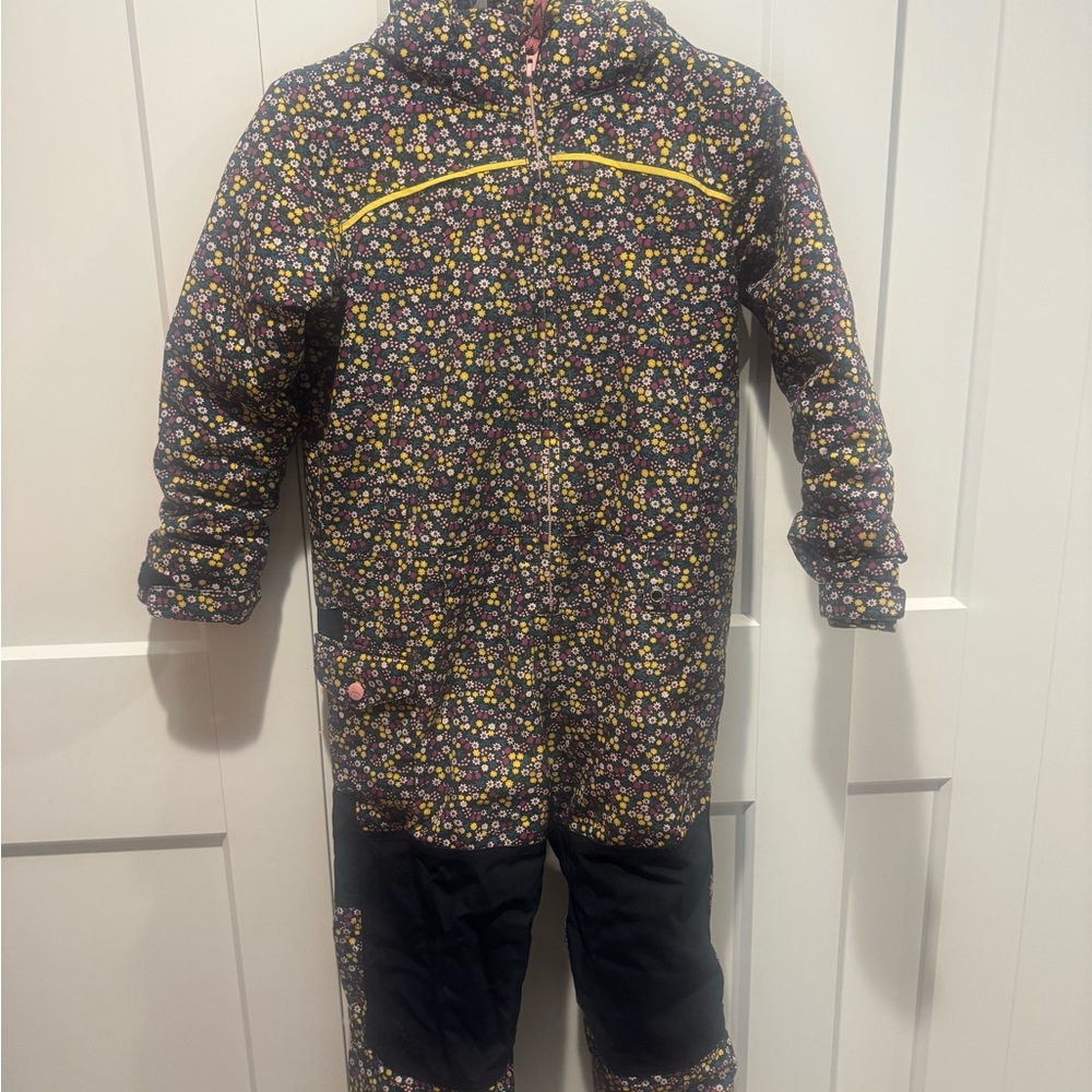 Burton Black Floral Snowsuit with Pink Accents